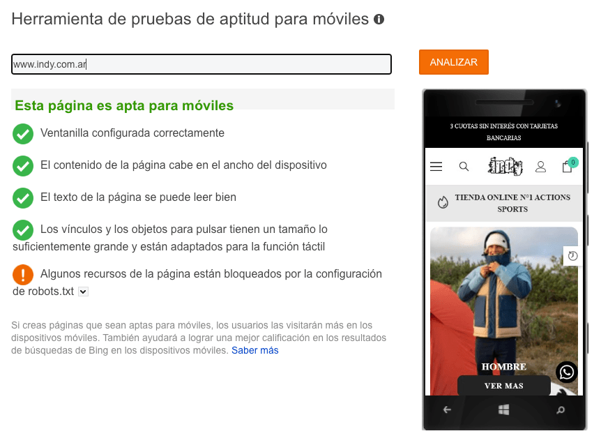 Bing Test Mobile