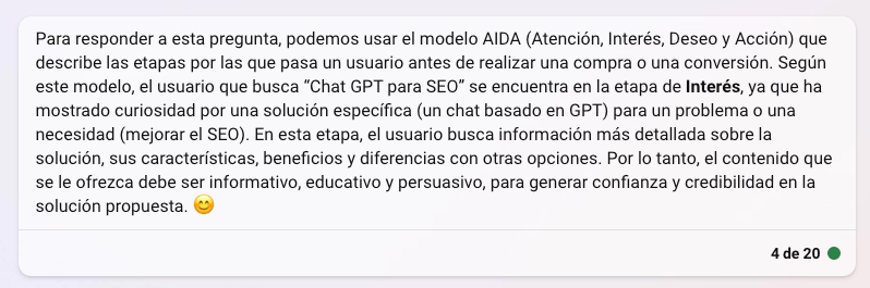 Chat GPT para averiguar el nivel de conciencia del usuario